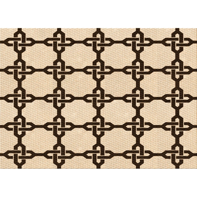 Ahgly Company Machine Washable Indoor Rectangle Transitional Saddle Brown Area Rugs, 7' x 10'