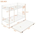 thumbnail image 5 of Kadyn Metal Bunk Bed, Twin-Over-Twin Bed with Trundle, Can be Divided into two beds, Modern Bunk Bed Frame for Juniors, White, 5 of 9