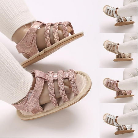 

Hinvhai Fashion Sandals for Baby Boys Girls Clearance Summer Casual Classic Solid Color Soft Sole Non-Slip Flats Shoes Infant Newborn First Walkers Shoes Silver 6(13)