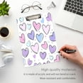 thumbnail image 4 of 12.5" x 9" Acrylic Clipboard with Gold Metal Clip Office and Classroom Essential Pink and Purple Hearts, 4 of 7