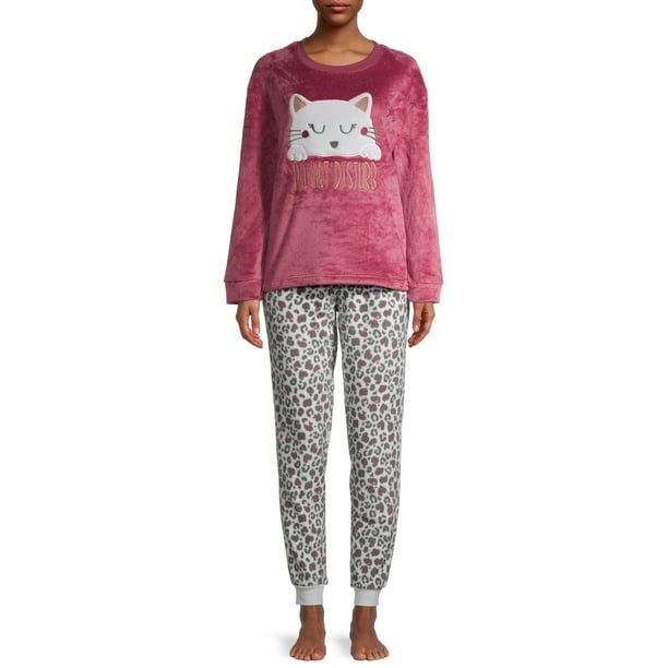 Women's and Women's Plus Plush Pajamas, 2Piece Set
