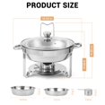 thumbnail image 4 of GloryStar Ensemble de 2 Plats Anti-Frottement pour Buffet, Plats Ronds de 5 Qt pour Buffet avec Support de Couvercle et Couvercle en Verre, Ensembles de Réchauds et Réchauds de Buffet en Acier Inoxydable pour Fêtes, Mariage, Camping, Souper, 4 of 7