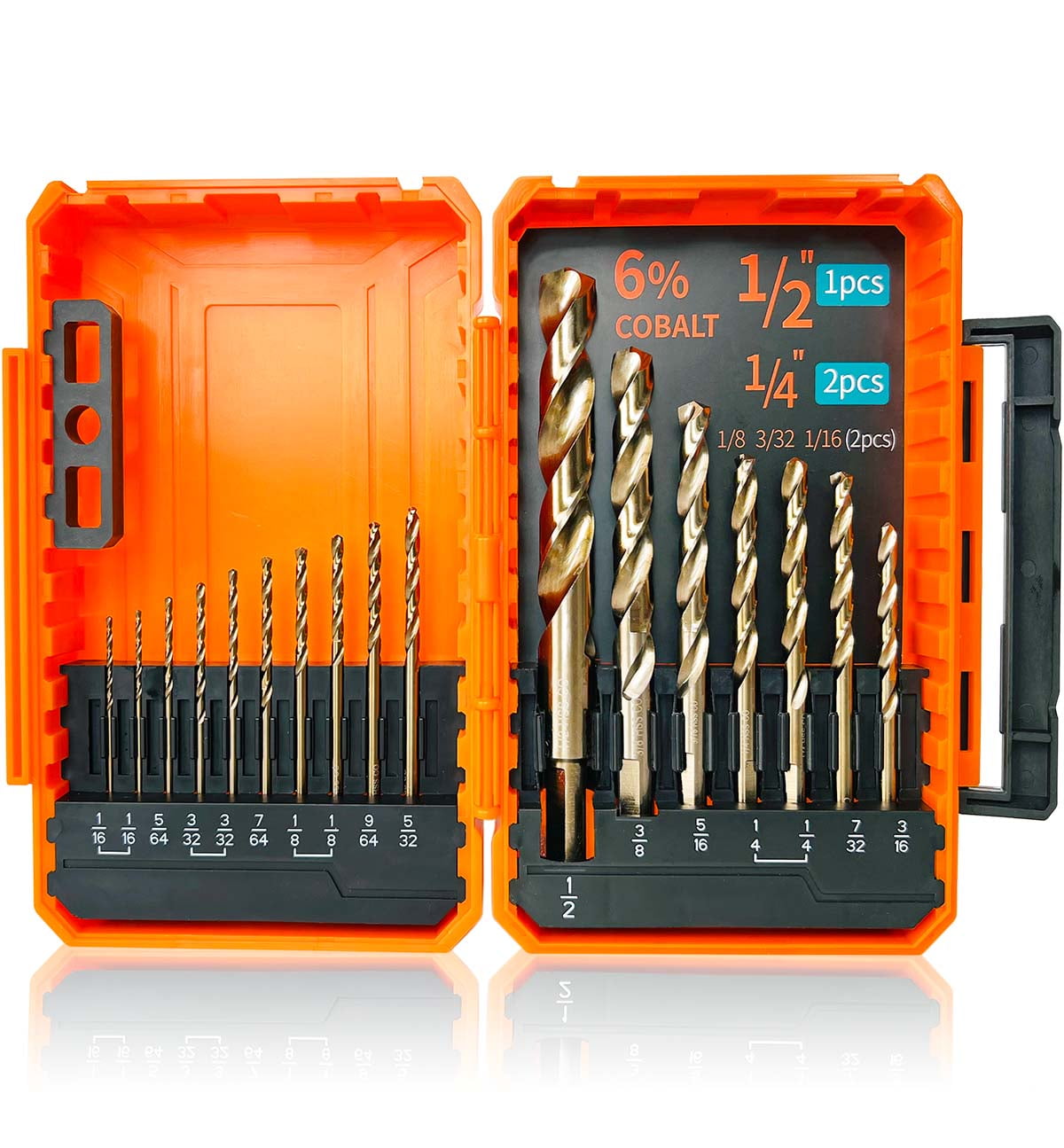 STROTON Cobalt Drill Bit Set (1/16"1/2", 17PCS), M35 HSS Heavy Duty