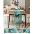 thumbnail image 3 of Table Runner Dresser Scarves 72 Inch Long, Black and White Butterfly Texture Linen Dining Table Runners Teal Green Abstract Ombre Back Tabletop Scarf for Wedding Holiday Party Kitchen, 3 of 7
