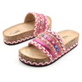 thumbnail image 2 of GLAZE Women's Boho Slide Sandals Cork Footbed Sandal, 2 of 5