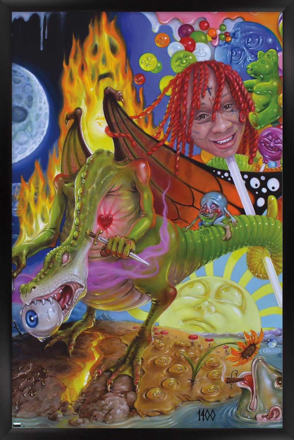 Trippie Redd - Trip at Knight Album Cover Wall Poster with Magnetic Frame