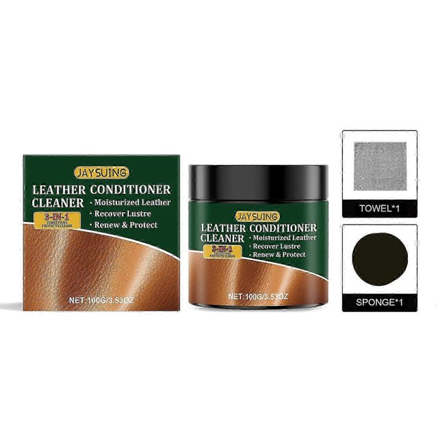 1-6x Leather Conditioner Cleaner with Sponge Leather Care Cream for Sofa Cleaning Restorati