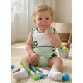 thumbnail image 4 of Cenuakty Infant Baby Girl Boy Romper Sleeveless Crew Neck Golf Themed Embroidery Striped Print Jumpsuit, 4 of 8