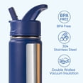 thumbnail image 4 of Daluvenix 12oz Insulated Kids Water Bottle with Straw and Carry Handle, Leak-Proof BPA-Free Stainless Steel Bottle, Blue, 4 of 10