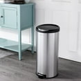 thumbnail image 5 of happimess Oscar Round 8-Gallon Step-Open Trash Can with FREE Mini Trash Can, Platinum Silver, HPM1001A, 5 of 10