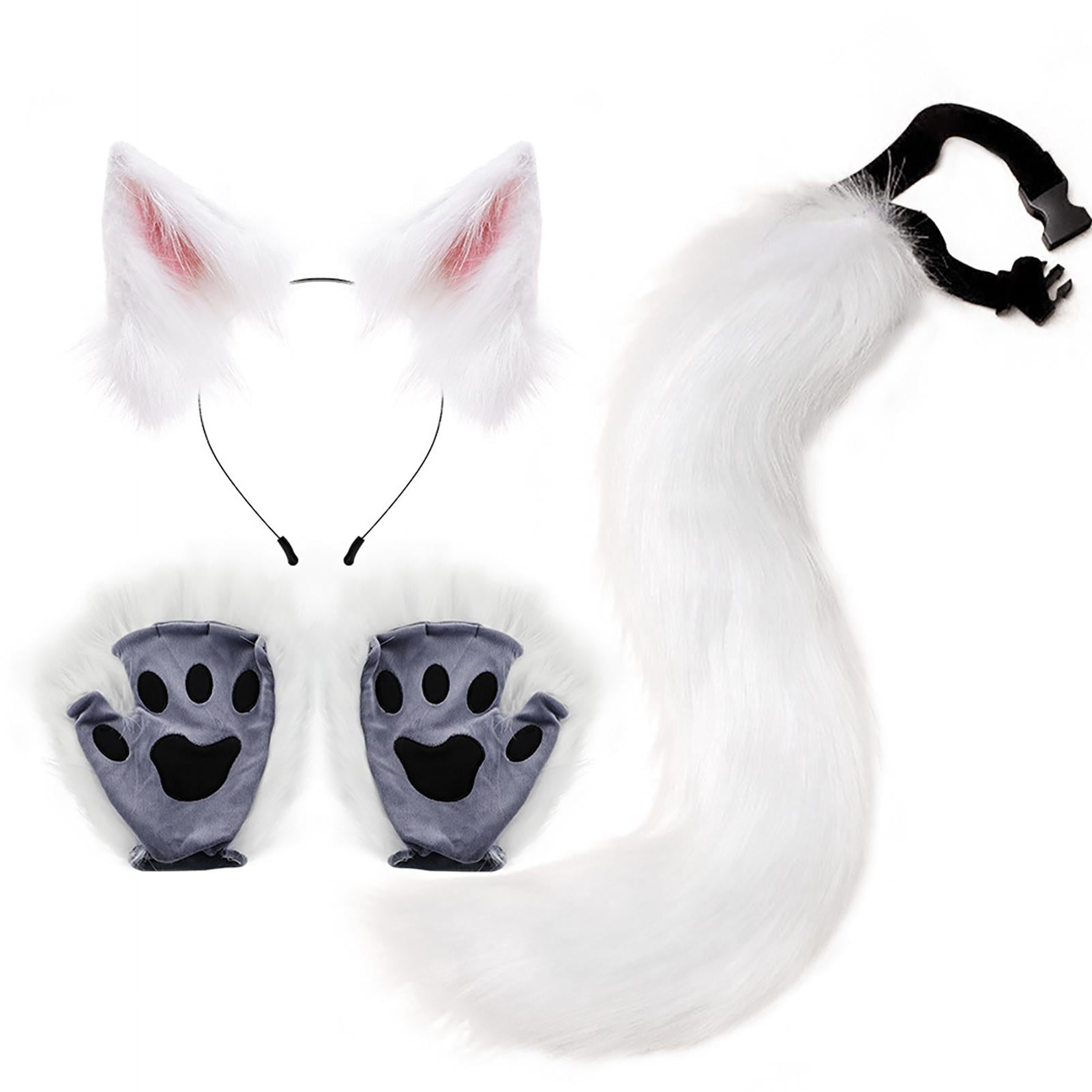Kafei Wolf Ears Tail and Gloves Set Wolf Costume DressUp Halloween