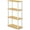 Beech & White, variant on HOMLUX 4-Tier 43.3" Corner Shelf, Open Shelves for Display and Storage, Perfect for Living Room and Office Organization, Beech & White