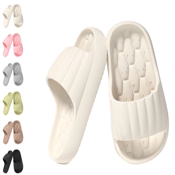 Teyfeniy Soft Slides for Women & Men Cushioned Thick Sole Lightweight Non Slip Recovery Sandals for Indoor & Outdoor Comfort House Slides Shower Sandals