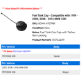 thumbnail image 2 of Fuel Tank Cap - Compatible with 1999 - 2000, 2008 - 2016 BMW 528i 2009 2010 2011 2012 2013 2014 2015, 2 of 2