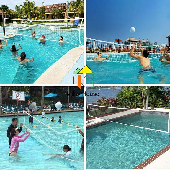 Professional 32FT x 3FT Portable Volleyball Net Set with Heavy Duty Design for Indoor/Outdoor Use