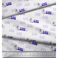 thumbnail image 2 of Soimoi Blue Satin Silk Fabric Be Smart Dont Start Text Print Fabric by Yard 42 Inch Wide, 2 of 2