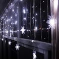 thumbnail image 3 of LED Curtain Lights, 11.5ft/3.5M 96 LED Snowflake Curtain String Lights Plug-in Memory Curtain Lights with 8 Modes Decoration for Christmas, Wedding, Party,Wall, Home Decorations (White), 3 of 7