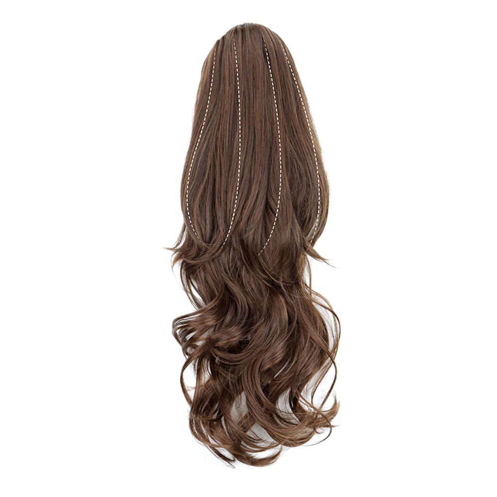 Drawstring Ponytail Hair Extension 22Inch Long Curly Layered Synthetic Fake Pony Tail Hairpieces for Women