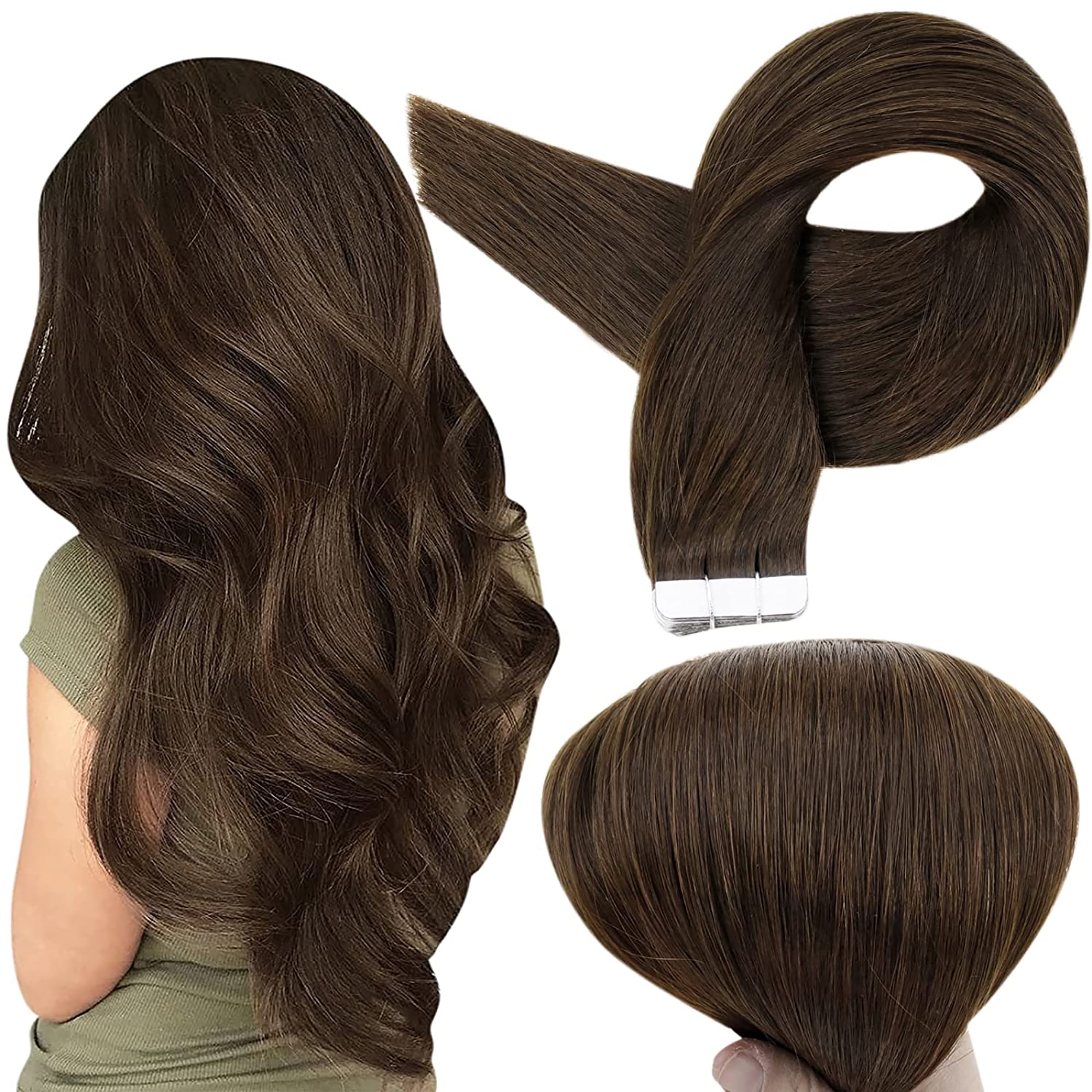 Full Shine Human Hair Tape in Extensions Real Remy Hair 18 inch Medium