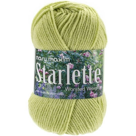 Mary Maxim Starlette Yarn - Lime - 100% Ultra Soft Premium Acrylic Yarn for Knitting and Crocheting - 4 Medium Worsted