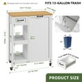 thumbnail image 4 of Uforic Kitchen Storage Cart with 13-gal Trash Storage Cabinet, Kitchen Island with Shelves & Drawer, White, 4 of 8