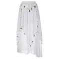 thumbnail image 6 of Doomiva Women's Belly Dance Dress Set Belly Tulle Flare Sleeve Crop Top with Chiffon Dance Skirt White One Size, 6 of 7