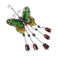 thumbnail image 5 of Campanas de Viento Pintadas de Vidrio y Hierro con Mariposa Grande, Campana de Tubo de Metal, Adornos Artesanales, Color Verde, 5 of 5