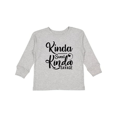 

Inktastic Kinda Sweet Kinda Savage Gift Toddler Boy or Toddler Girl Long Sleeve T-Shirt