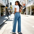 thumbnail image 4 of Agkizg Women's Wide Leg Yoga Pants, Solid Athletic Jogger Pants Casual Yoga Daily Wear Long Trousers with Pockets, 4 of 7
