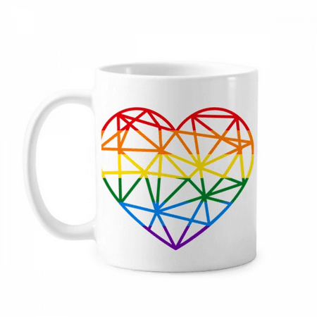 

Rainbow Modelling Heart LGBT Mug Pottery Cerac Coffee Porcelain Cup Tableware