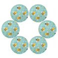 thumbnail image 7 of Round Plate Mat 15.4x15.4 Inchesx4 Placemat Table Mat Kitchen Mat Coffee Mat Fabric Thick, Strong Wear-Resistant, Heat Resistance Lovely Bee, 7 of 7
