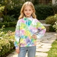 thumbnail image 6 of Atogsazn Kids Boys 1/4 Zip Sweatshirt Childrens Casual Tie Dye Long Sleeve Pullover Sweater Fall Winter Outerwear Green 11-12 Years Fashion, 6 of 9