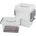 thumbnail image 1 of 6 Pack Clear Storage Boxes, 3 L Plastic Small Storage Bins, 1 of 7