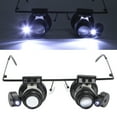 thumbnail image 3 of Lupa tipo gafas de doble lente con 2 luces LED para reparación de relojes, joyería y electrónica, 3 of 12