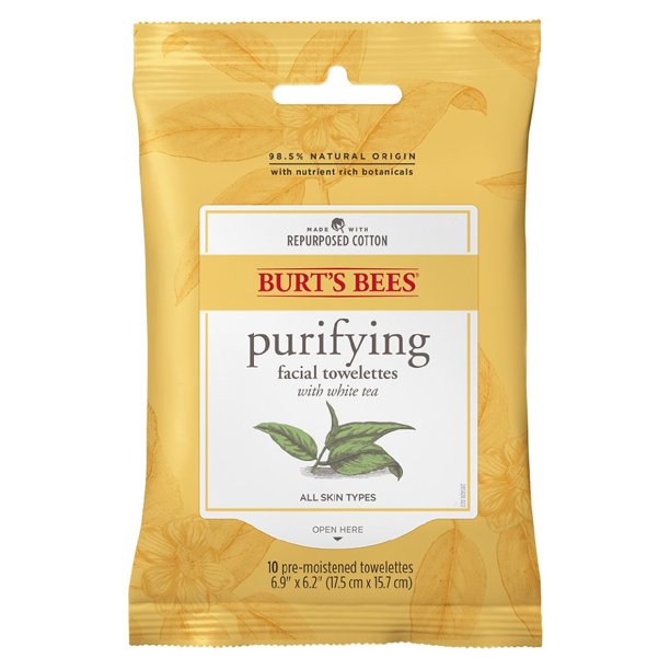 Burt's Bees Purifying Facial Cleanser Towelettes and Makeup Remover