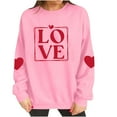 thumbnail image 6 of Itsame Long Sleeve T-Shirts Women's Valentine's Sweatshirt Loose Crew Neck Tops Pink Size XL, 6 of 10