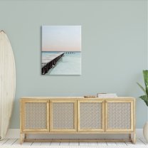 Stupell Industries Quiet Sunrise Sunset Dock Pier Soothing Ocean Scene Photography Gallery-Wrapped Canvas Print Wall Art, 30x40, by Natalie Carpentieri