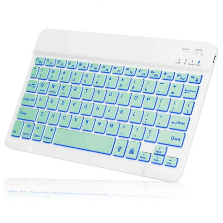 UX030 Lightweight Ergonomic Keyboard with Background RGB Light, Multi Device slim Rechargeable Keyboard Bluetooth 5.1 and 2.4GHz Stable Connection Keyboard for Motorola Moto Tab G70
