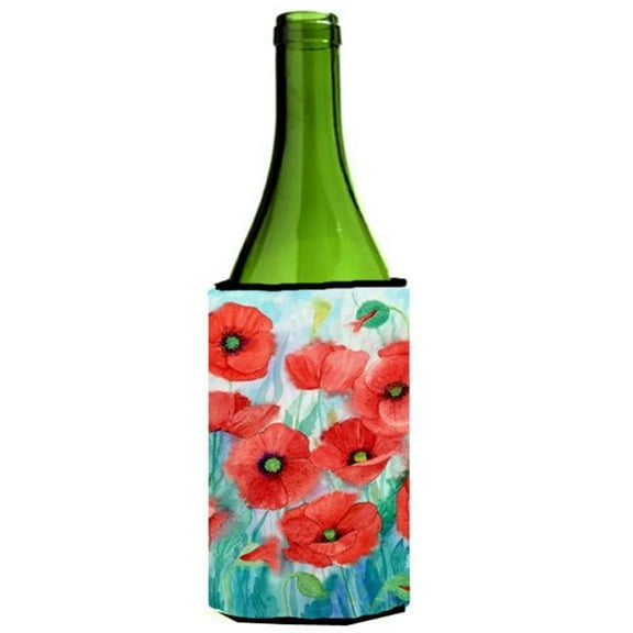 Poppies Wine Bottle Can cooler Hugger