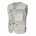 thumbnail image 2 of Men's Fishing Vest with Multi Pockets Cargo Vest Jacket Multi Pockets for Summer Travel Outdoor Work Photo Cargo Fly Summer Vest Beige Xl by Awwp, 2 of 3