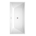 thumbnail image 4 of Sara 67" Freestanding Bathtub in White with Floor Mounted Faucet, Drain and Overflow Trim in Brushed, 4 of 7