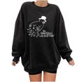 thumbnail image 2 of Mode Pull-Over à Col Rond Imprimé pour Femmes Manches Longues Blouse Confortable Chandail en Molleton, 2 of 4