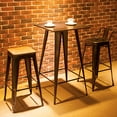 thumbnail image 2 of 16.5'' x 16.5'' x 32.5'' 2PACK Retro Barstool for Patio, Rustic Farmhouse Metal Bistro Chair with Metal Legs, Barstool Chair for Home, Kitchens, Cafe, Conversation, 264.5lbs, Golden Black, S9748, 2 of 7