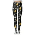 thumbnail image 2 of Fiaer Christmas Womens Leggings Santa Snowflake Snowman Cute Graphic Yoga Pants Plus Size High Waist Slim Fit Trendy Workout Trousers Black6 S, 2 of 5