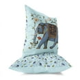 thumbnail image 3 of Jewel Elephant Indoor/Outdoor Pillow in Blue 20 x 20, 3 of 7