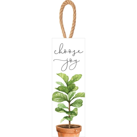 Choose Joy Leaf Green 10 x 4 Solid Pine Wood Decorative Vertical String Sign