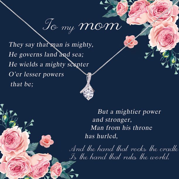 Mother's Day Necklace Silver Plated Luxury Pendant Round AAA Zircon High Quality Pendant Necklace for Mother's Day Jewelry Gift Gao Jinjia LED