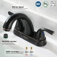 thumbnail image 2 of PARLOS Centerset Two-Handle Bathroom Sink Faucet with Metal Drain Assembly and Supply Hose, Oil Rubbed Bronze, 2 of 8