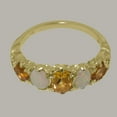thumbnail image 5 of LBG British Made 10k Yellow Gold Ring with Natural Citrine & Opal Womens Band Ring - 33 size options - Size 4, 5 of 6
