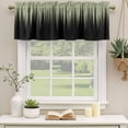 thumbnail image 2 of 2 Pack Valances for Window, Sage Green Black Ombre Short Curtains for Kitchen Bedroom Living Room, Modern Abstract Striped Gradient Rod Pocket Small Window Treatment Valance Drapes 60 x 18 Inch, 2 of 8
